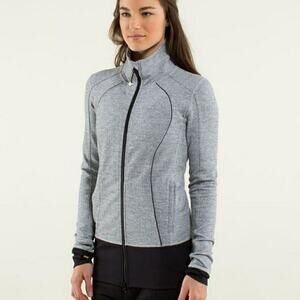 Lululemon Nice Asana ‎ Heathered Herringbone Zip Jacket Size 8
